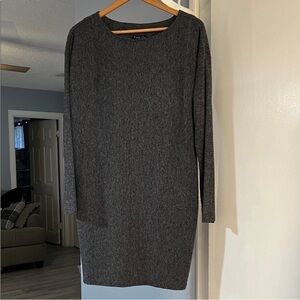 NWT Very J Women’s Charcoal Long Sleeve Shift Dress Size M